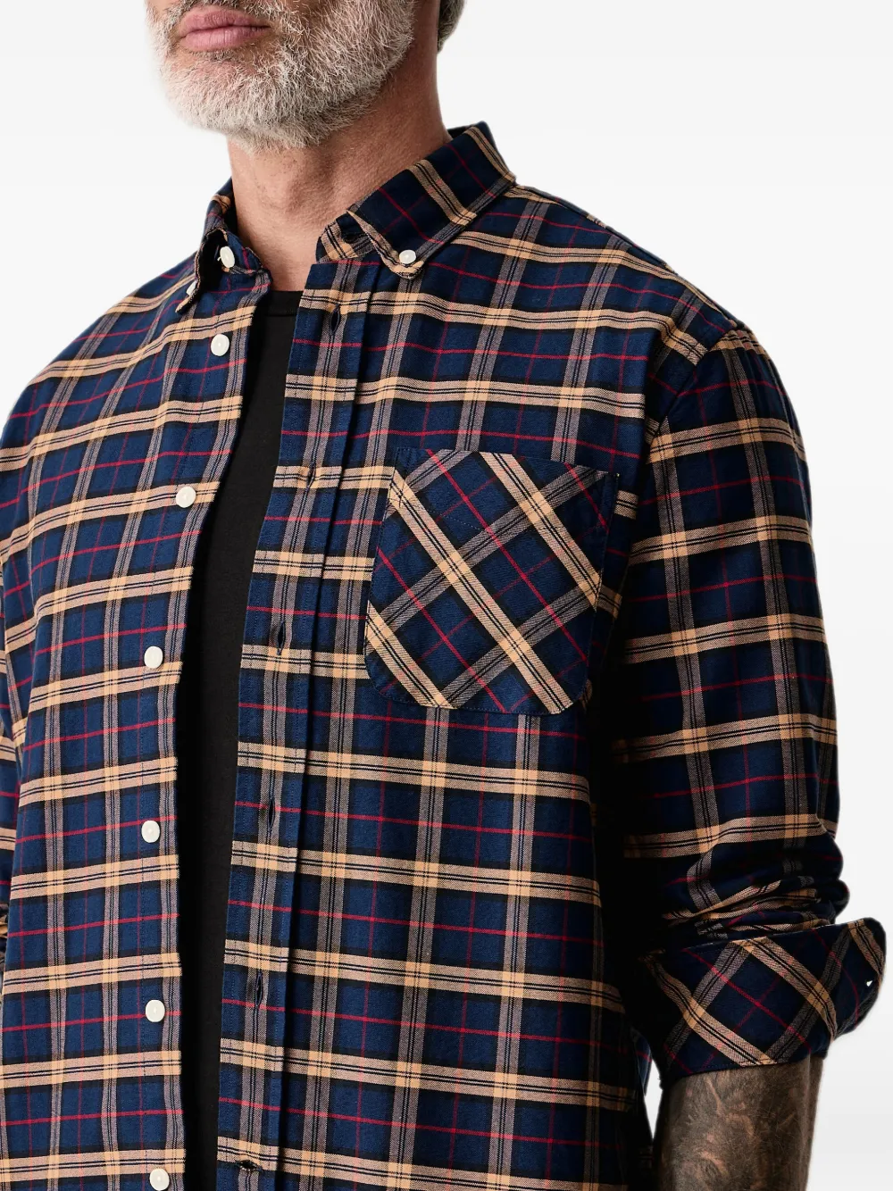 Barbour forth authentic-fit long-sleeved shirt Blauw