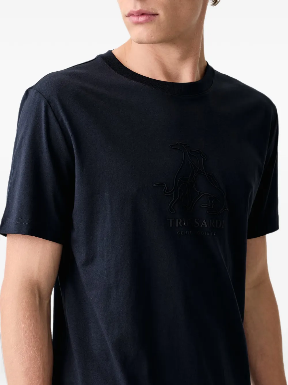 Trussardi Gentle Society logo-appliqué T-shirt Blauw