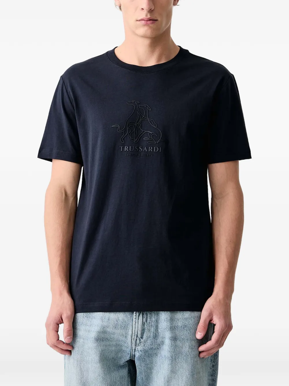 Trussardi Gentle Society logo-appliqué T-shirt Blauw