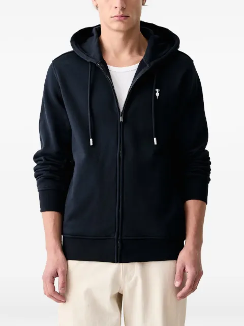Trussardi logo-embroidered zip-up hoodie
