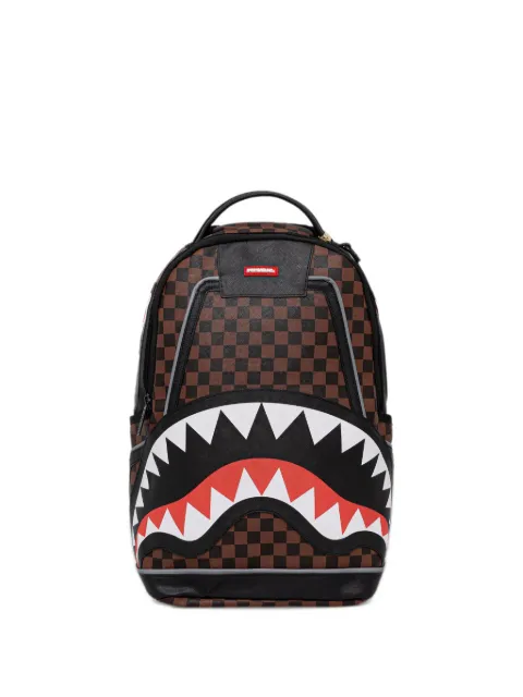 Sprayground check-print shark-motif backpack