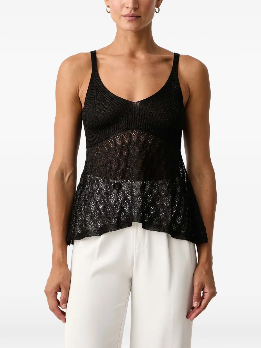 TWINSET fitted knit top - Nero