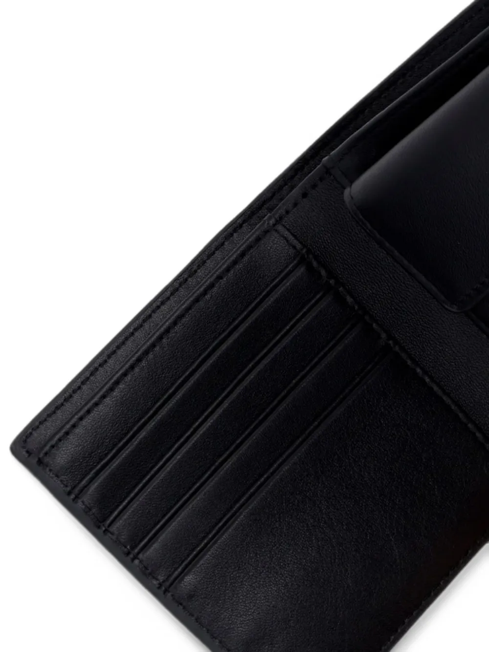Trussardi logo-plaque bifold wallet Zwart