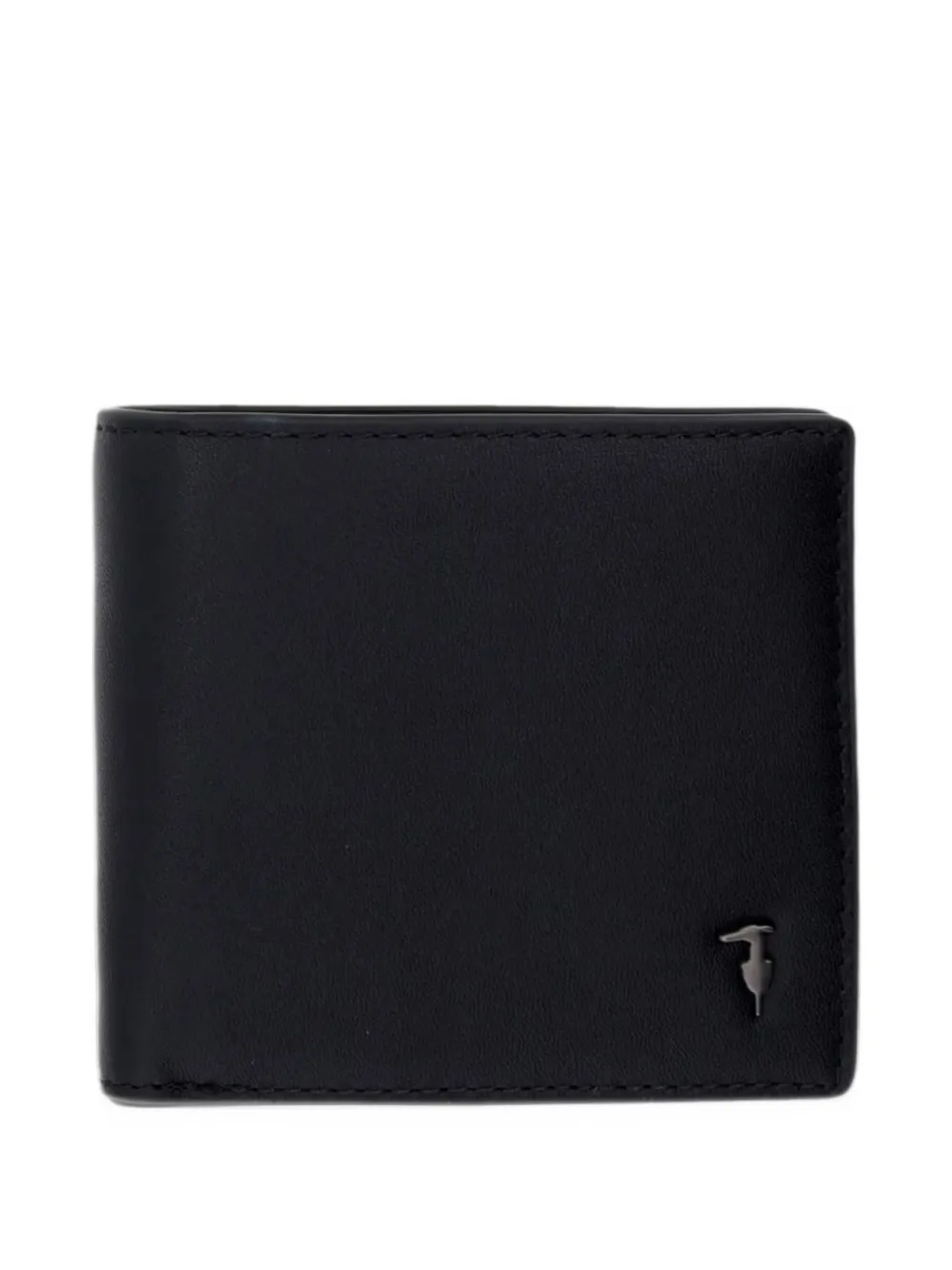 Trussardi logo-plaque bifold wallet Zwart