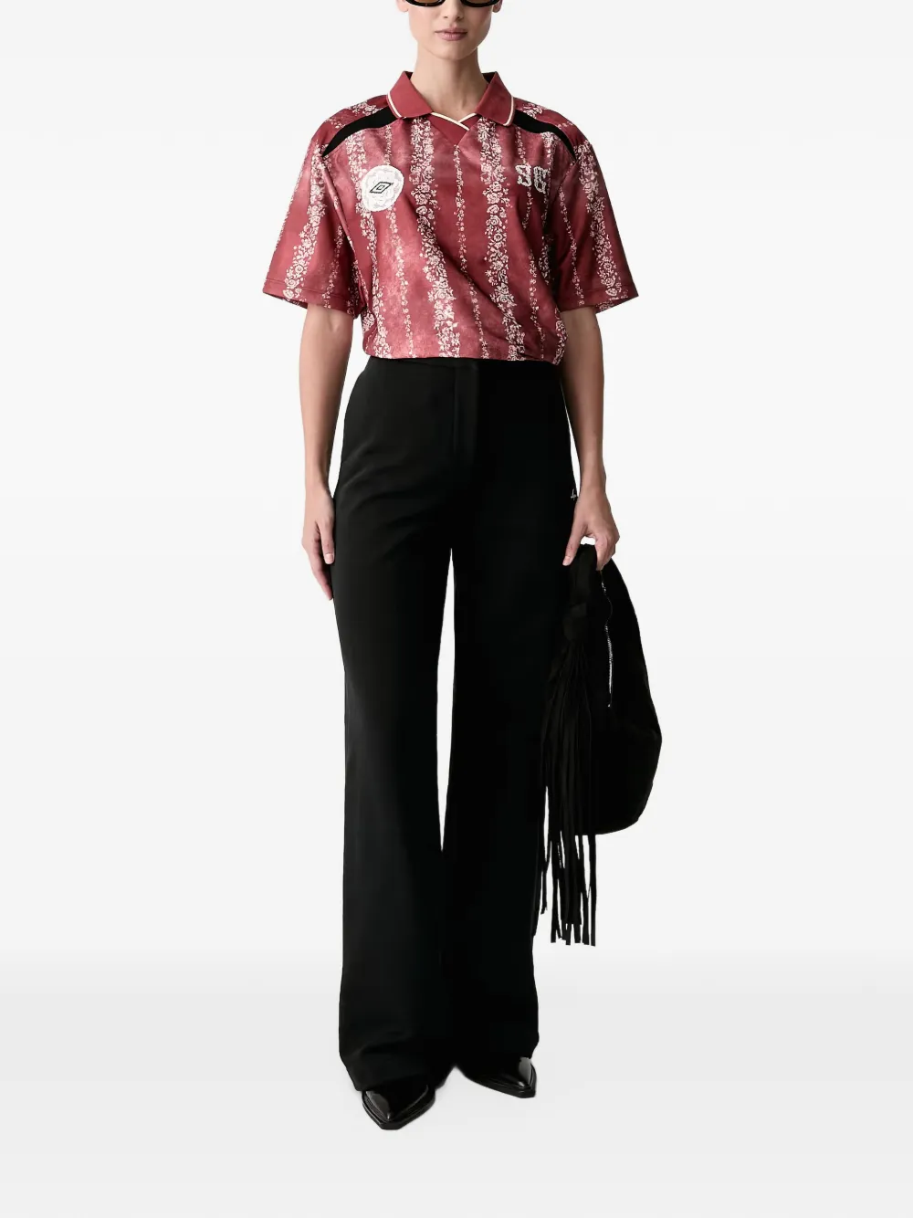 Stine Goya xUmbro floral-print polo shirt Rood