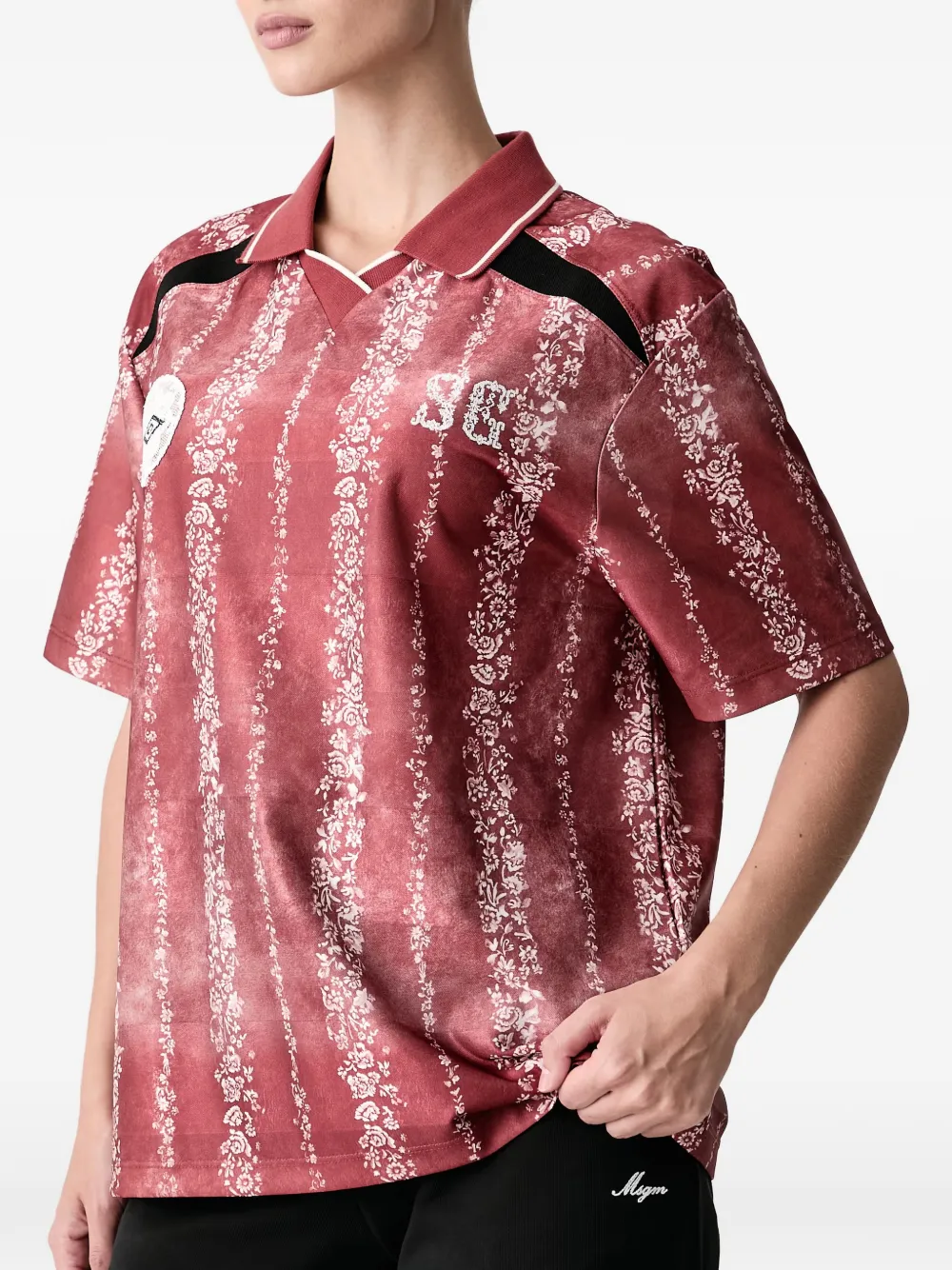 Stine Goya xUmbro floral-print polo shirt Rood