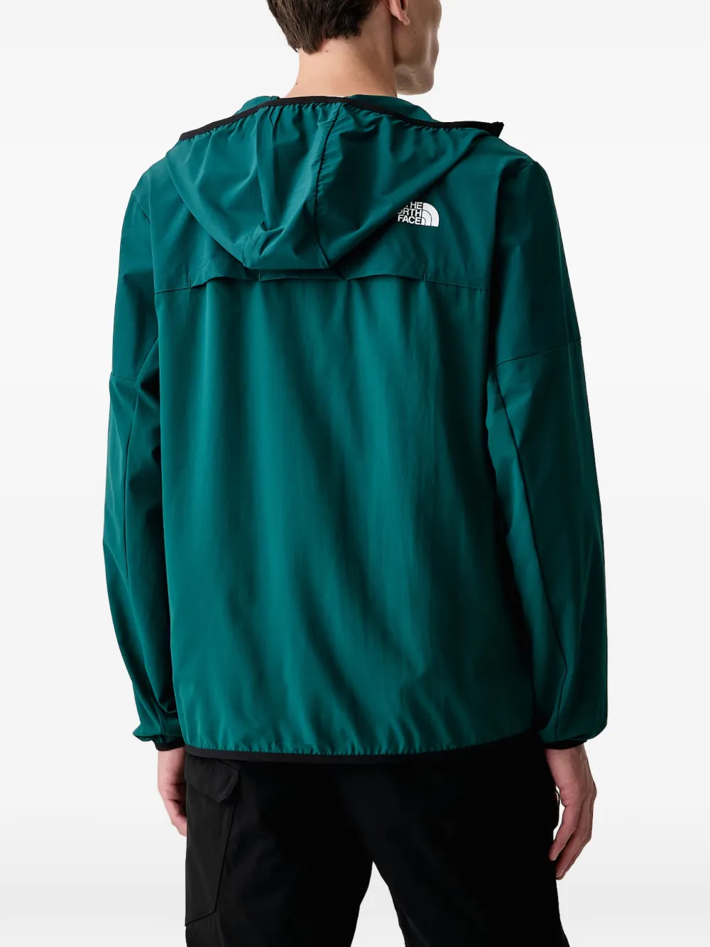 The North Face logo-print hooded jacket Groen