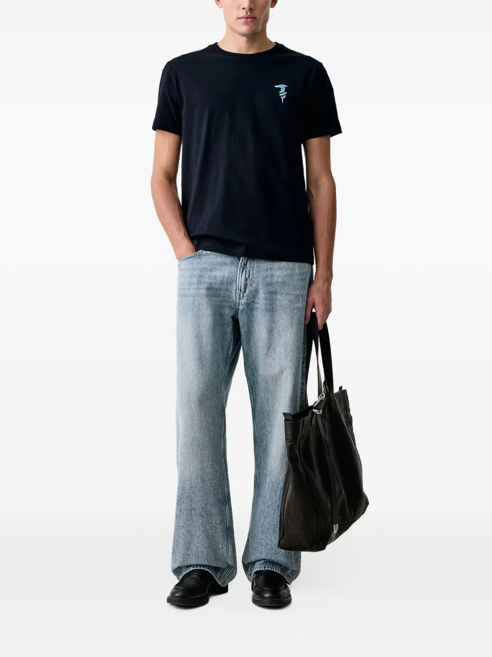 Trussardi embroidered-logo T-shirt Zwart