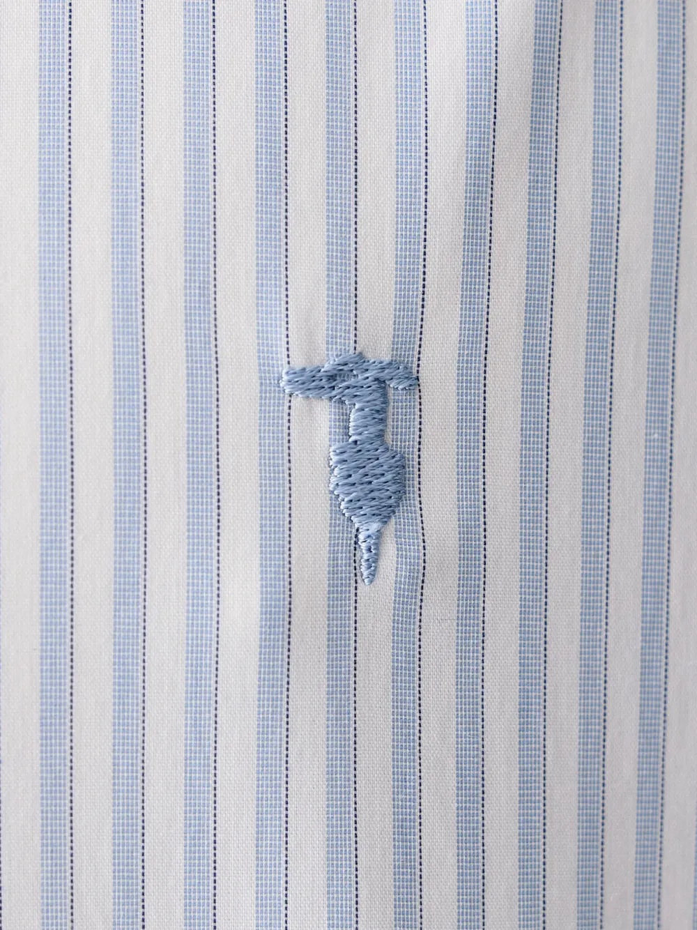 Trussardi vertical-stripe embroidered-logo shirt Wit