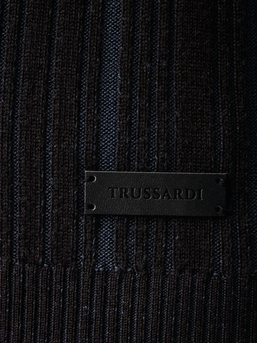 Trussardi ribbed-knit striped sweater Grijs
