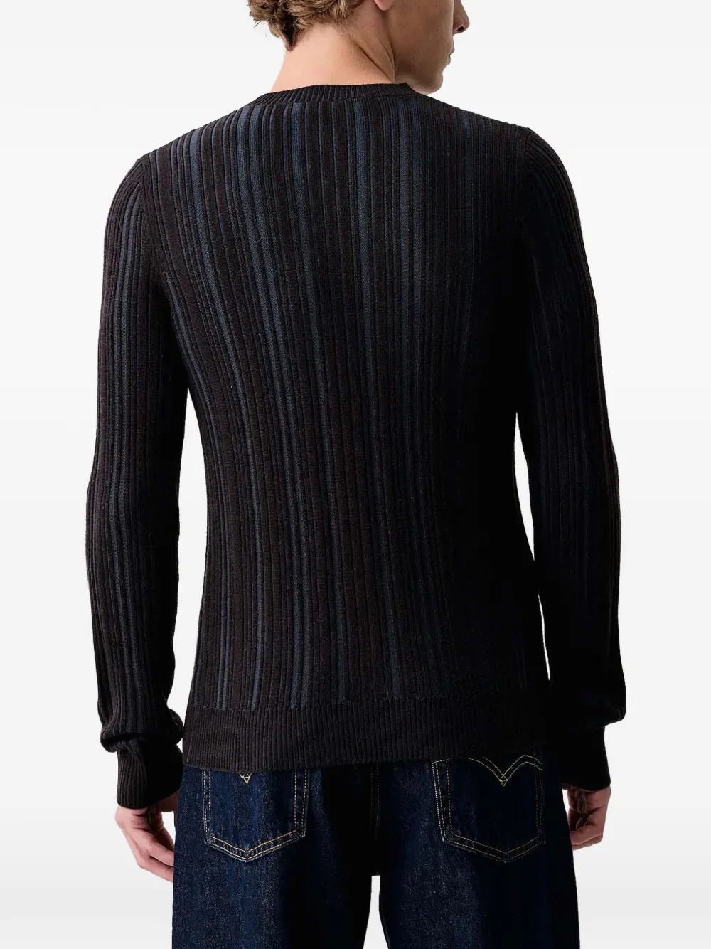 Trussardi ribbed-knit striped sweater Grijs
