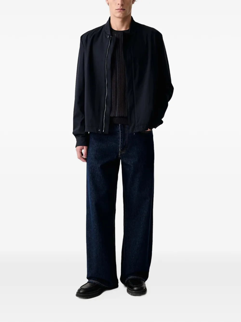 Trussardi ribbed-knit striped sweater Grijs