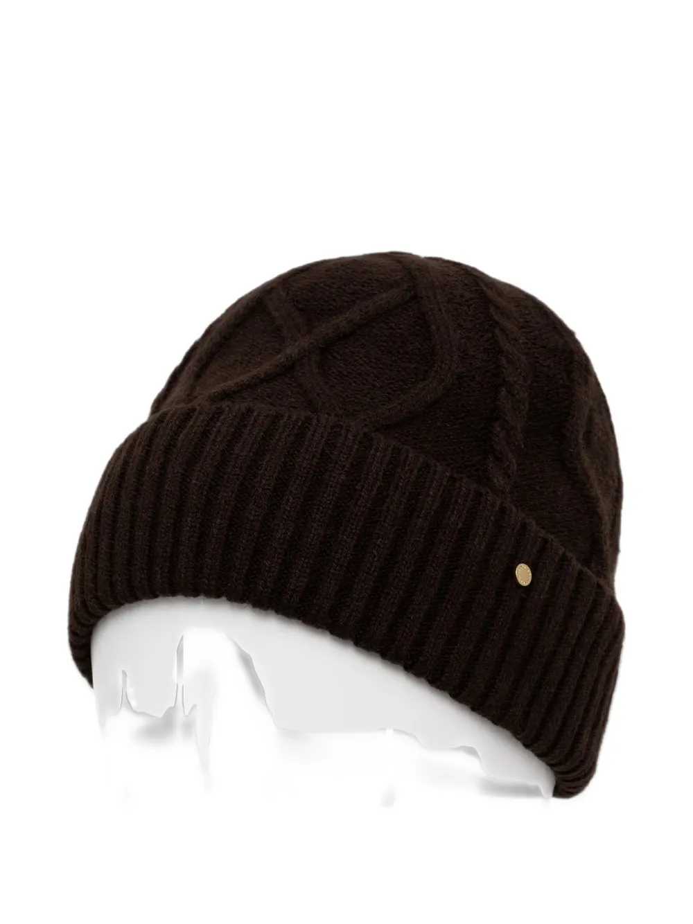 Armani Exchange cable-knit beanie hat Bruin