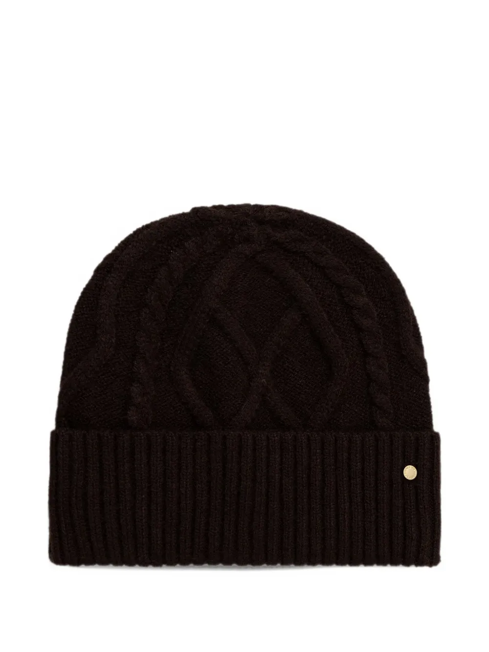 Armani Exchange cable-knit beanie hat Bruin