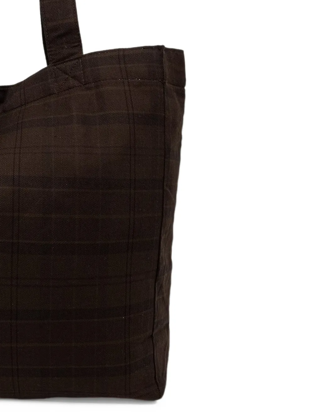 Barbour overdyed Telfield tartan tote bag Bruin