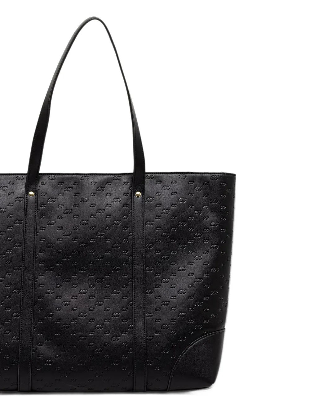 Armani Exchange monogram-embossed logo-plaque tote bag Zwart