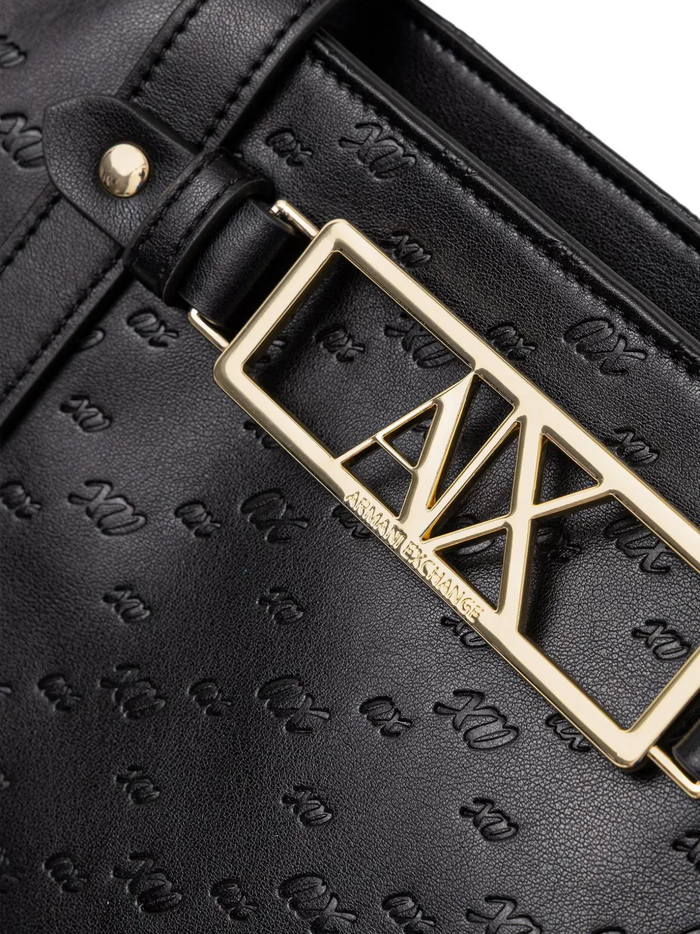 Armani Exchange monogram-embossed logo-plaque tote bag Zwart