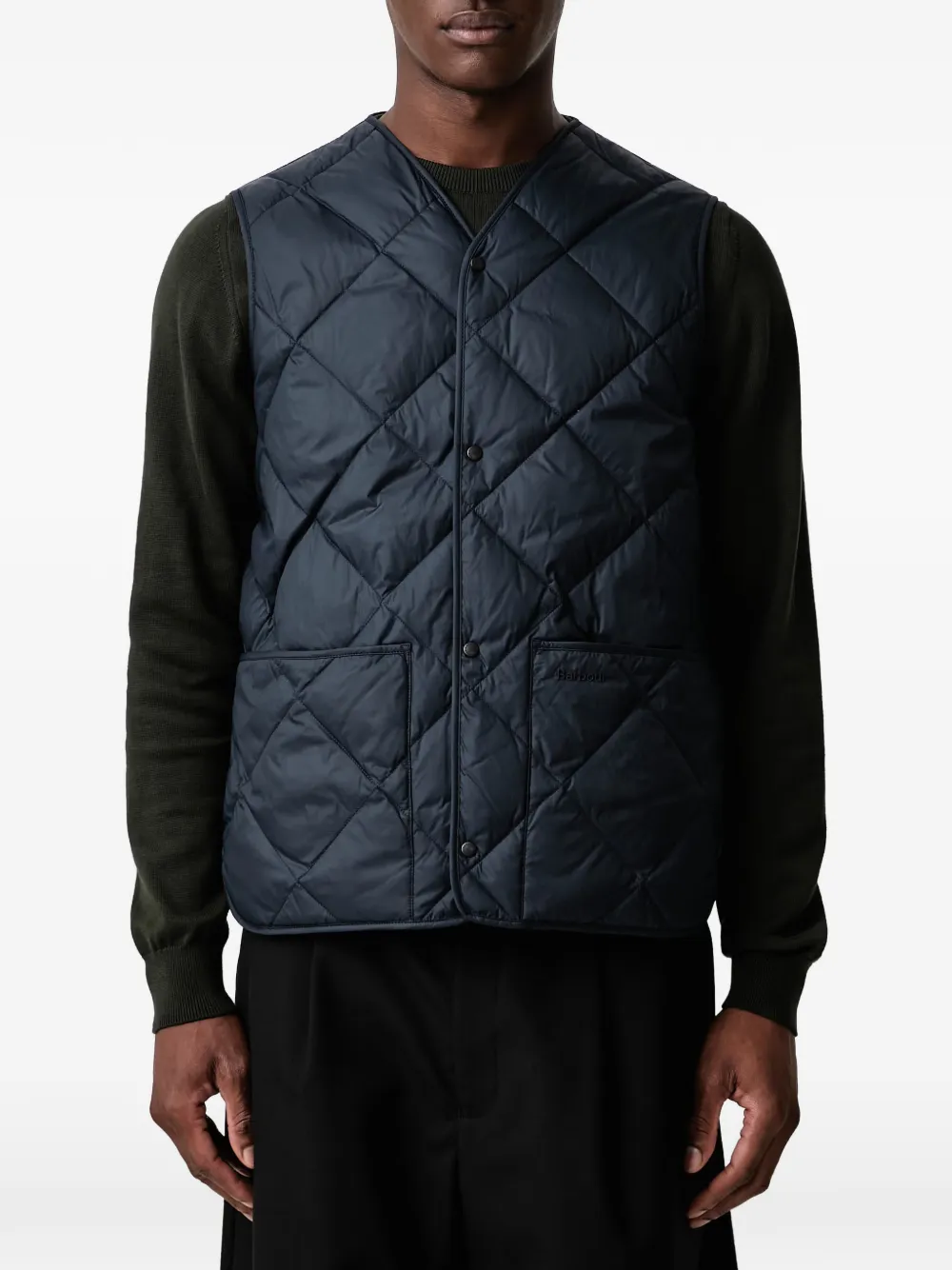 Barbour lightweight down reversible liner gilet Blauw