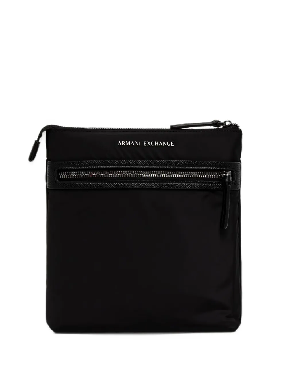 Armani Exchange logo-print zip-fastening messenger bag - Nero