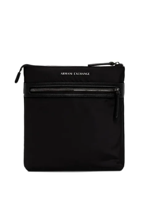 Armani Exchange logo-print zip-fastening messenger bag