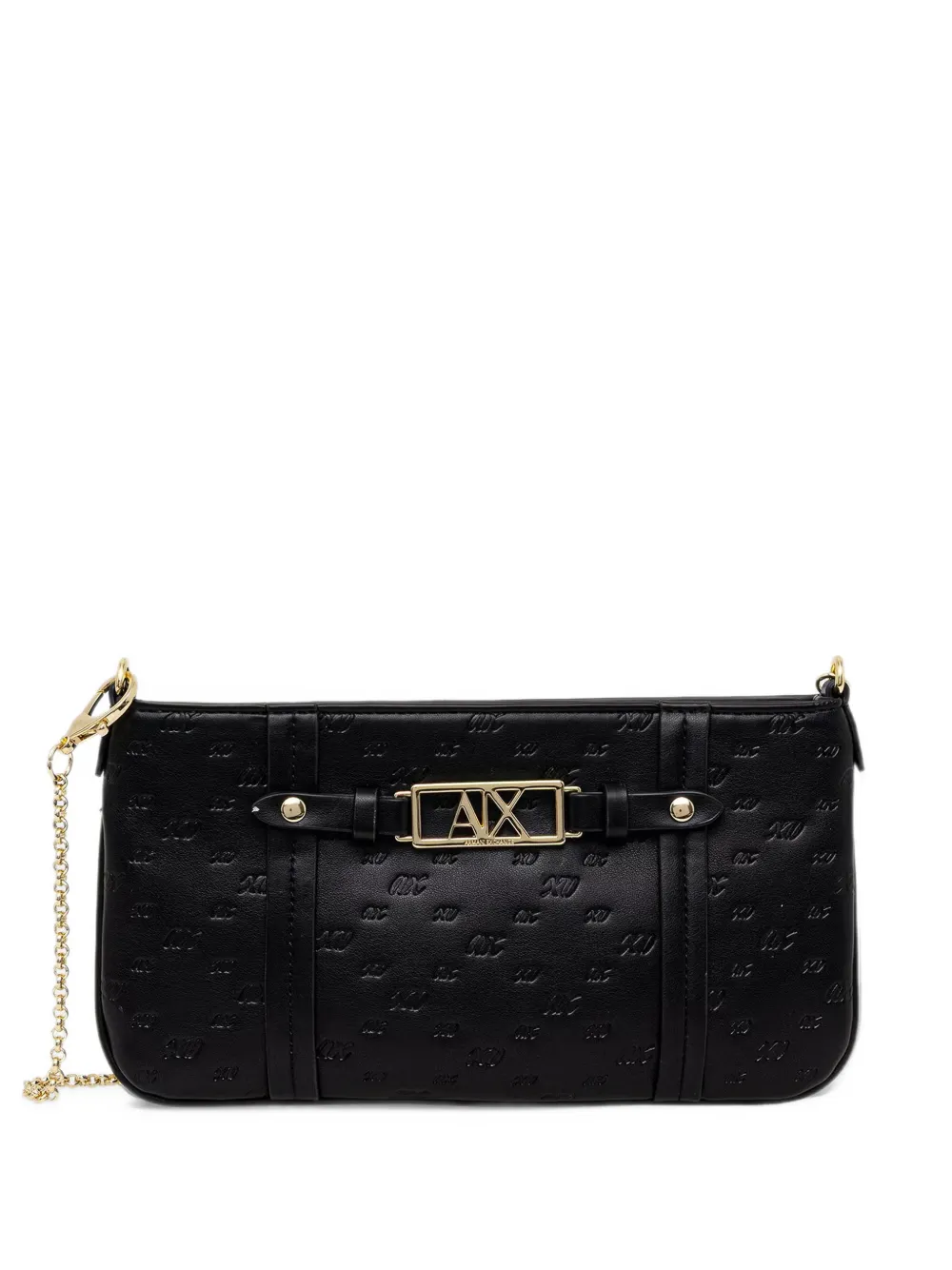 Armani Exchange logo-embossed chain-strap shoulder bag - Nero