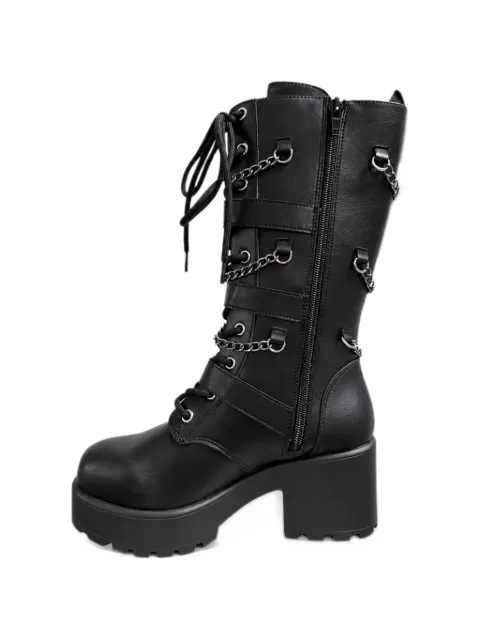 Altercore buckle-strap chain-link boots