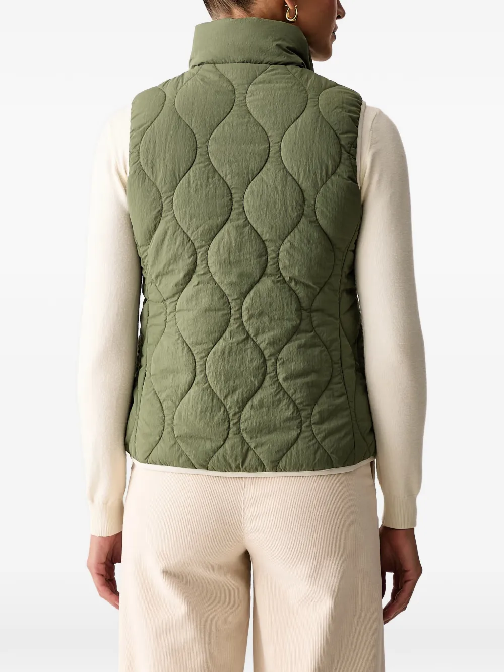 Aeronautica Militare reversible quilted gilet Groen