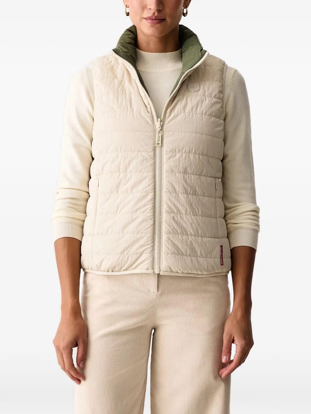 Aeronautica Militare reversible quilted gilet Groen