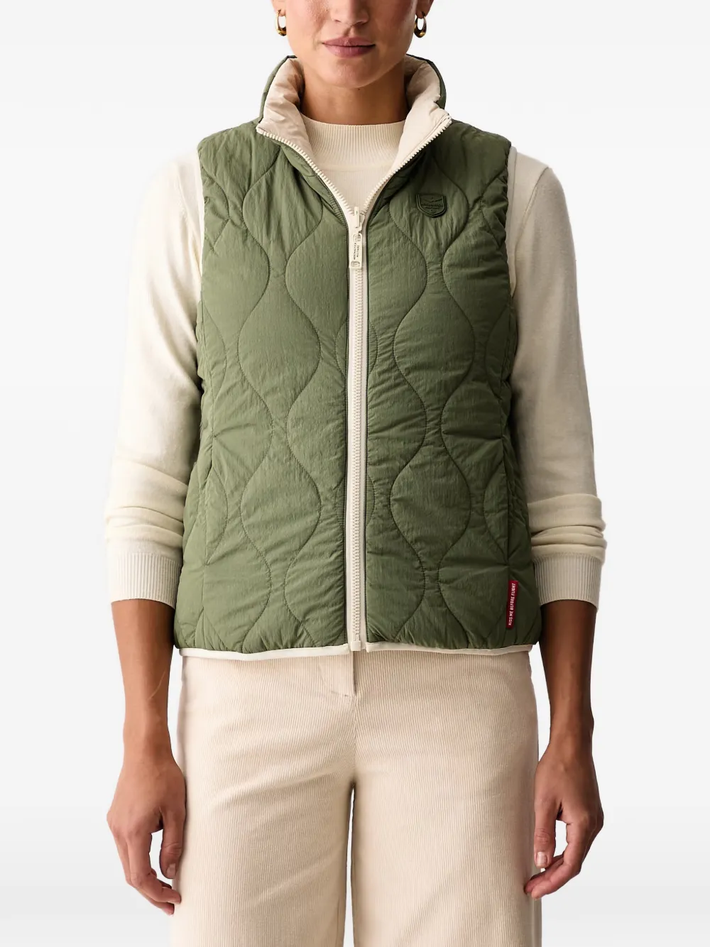 Aeronautica Militare reversible quilted gilet Groen