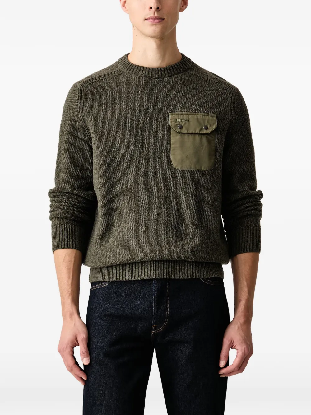 Barbour Stockham textured crew neck jumper | Knitted Sweaters | Image 2