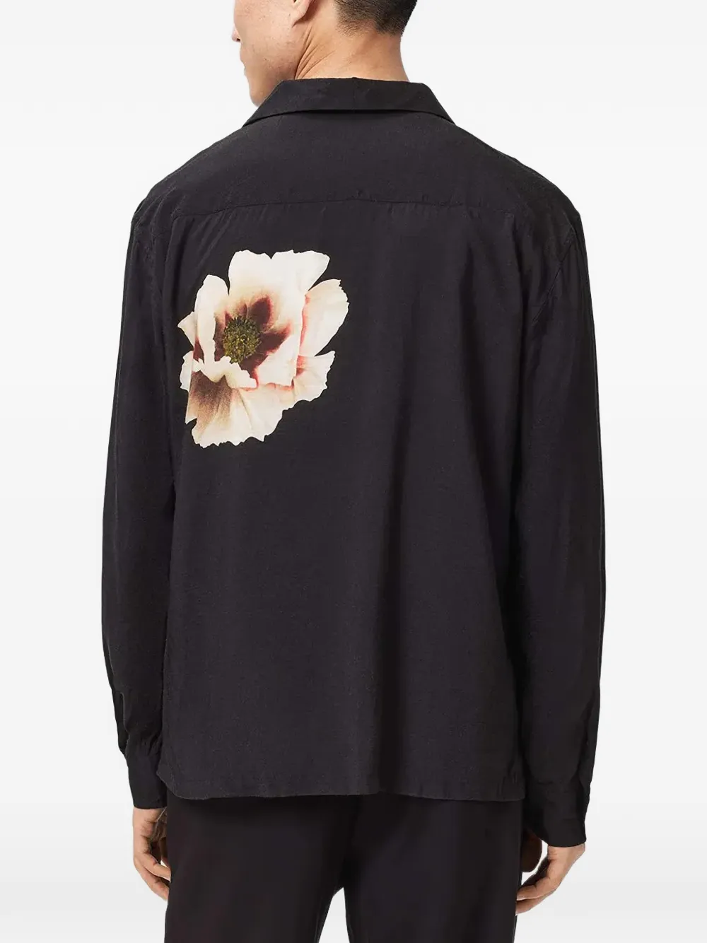 AllSaints floraison long-sleeve oversized shirt Zwart