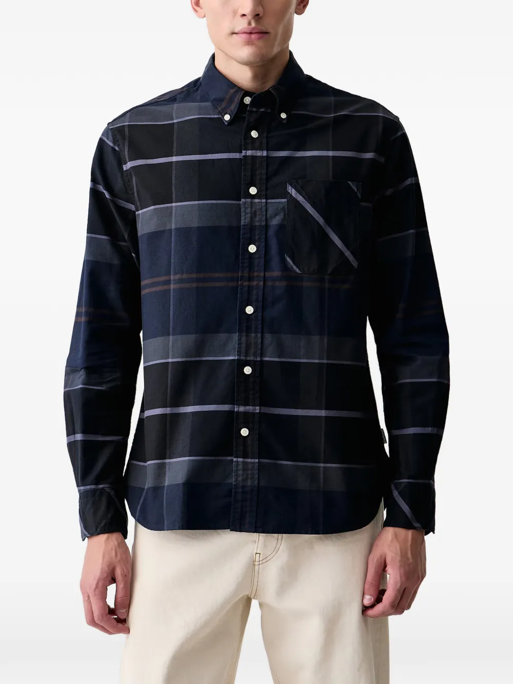 Barbour 미네랄 타탄 두눈 어센틱 핏 셔츠 | 블루 | Image 1