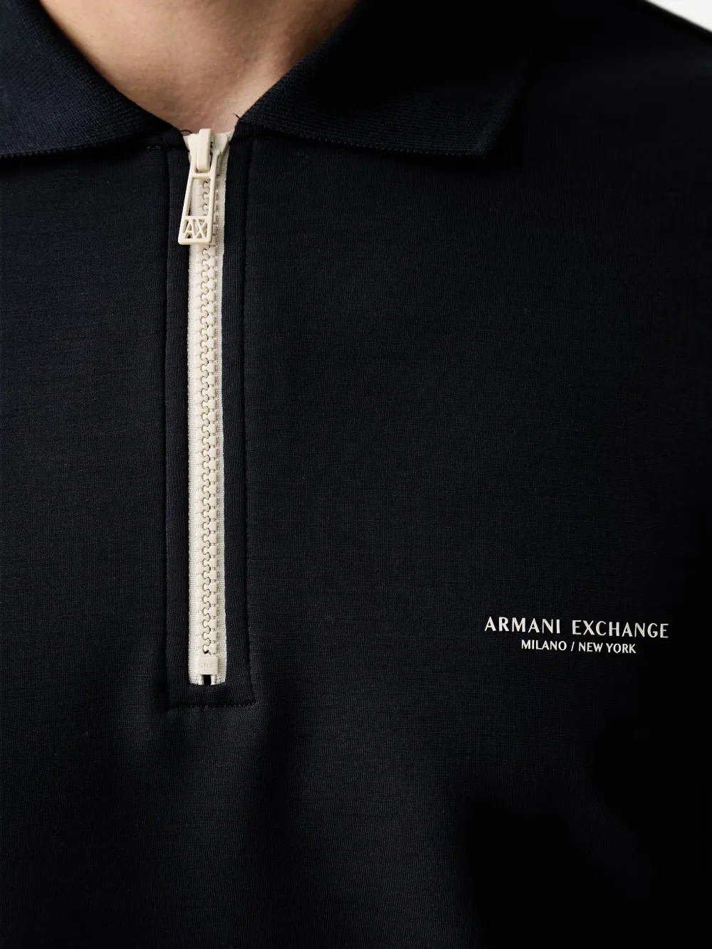 Armani Exchange long-sleeve polo shirt Blauw