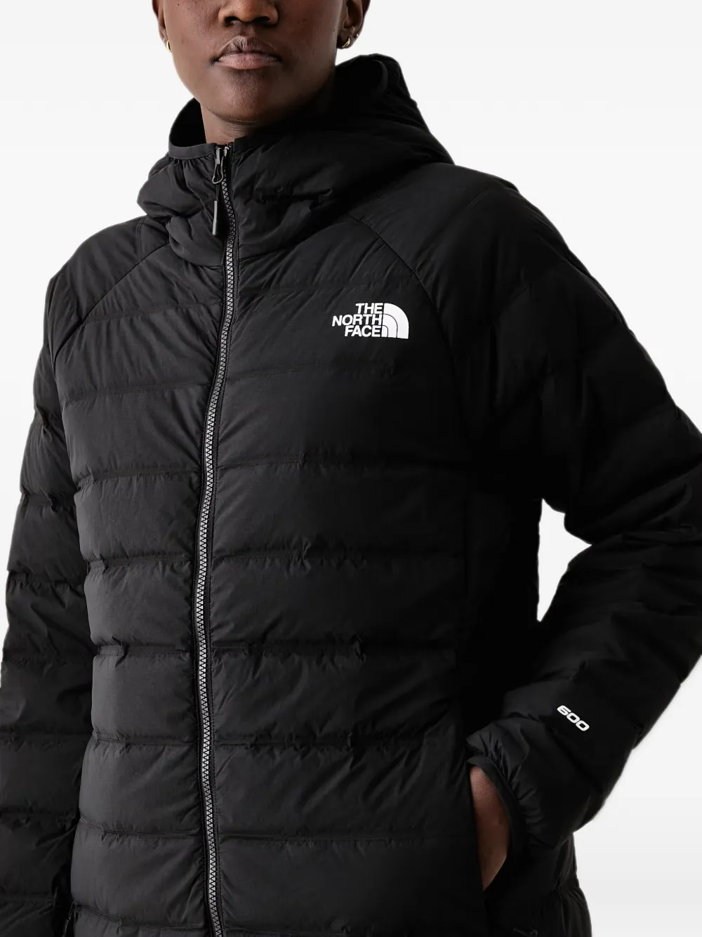 The North Face quilted hooded jacket Zwart