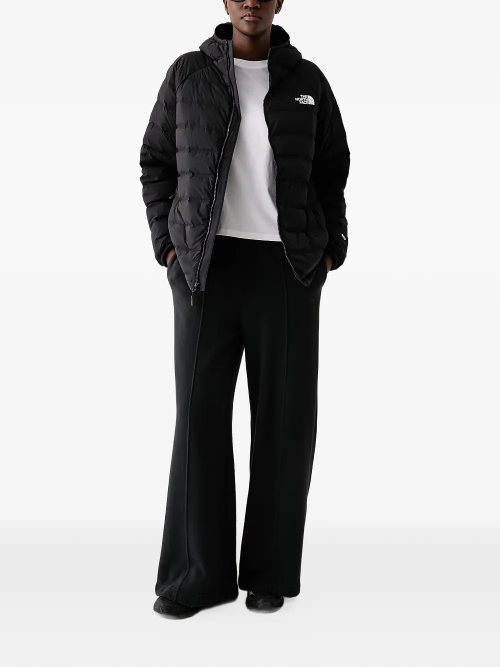 The North Face quilted hooded jacket Zwart