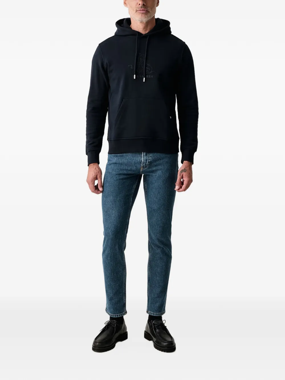 Trussardi Gentle Society logo-appliqué hoodie Blauw