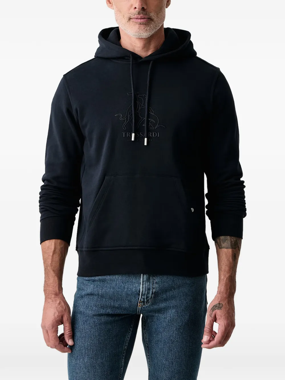 Trussardi Gentle Society logo-appliqué hoodie Blauw