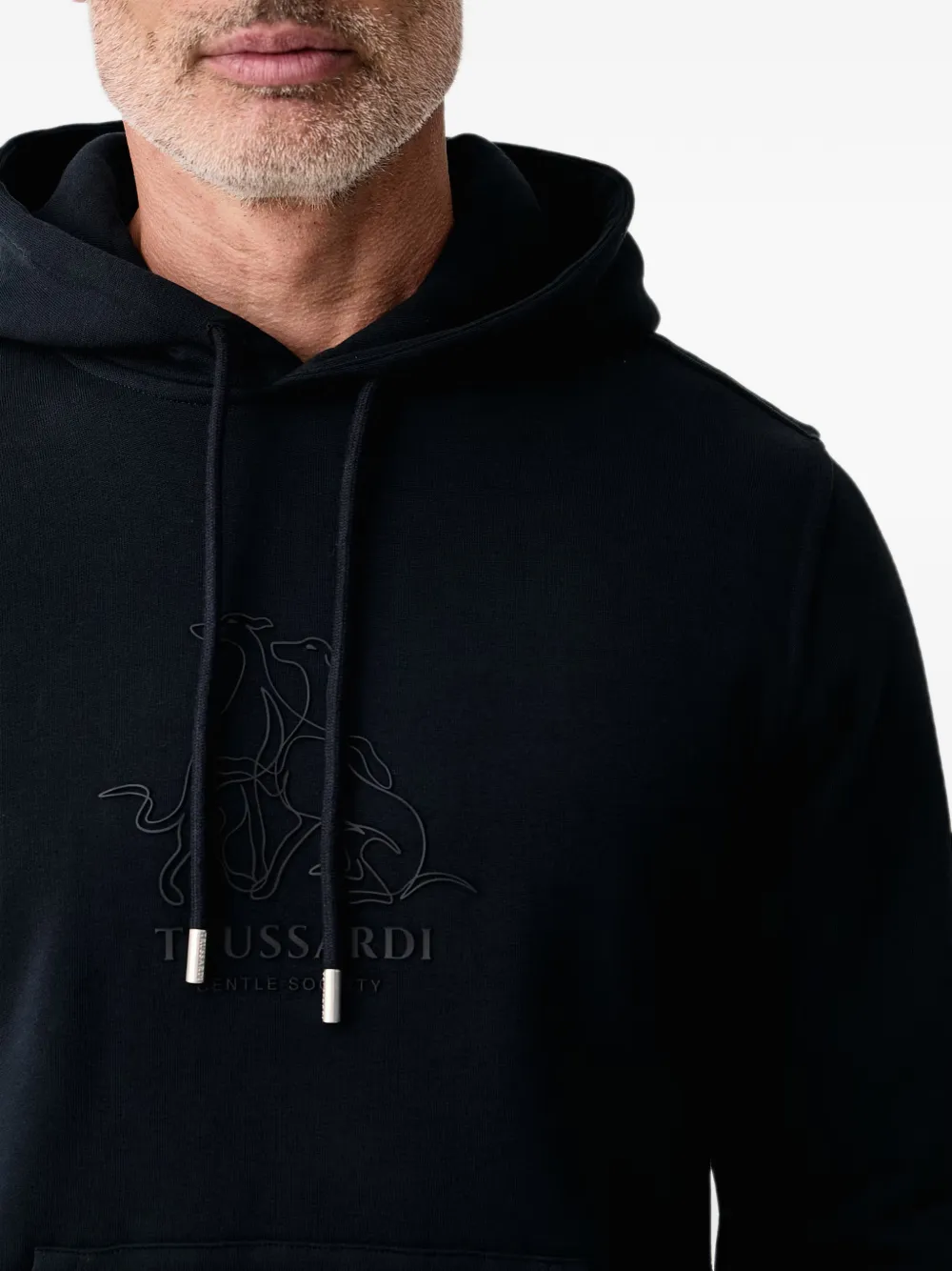 Trussardi Gentle Society logo-appliqué hoodie Blauw