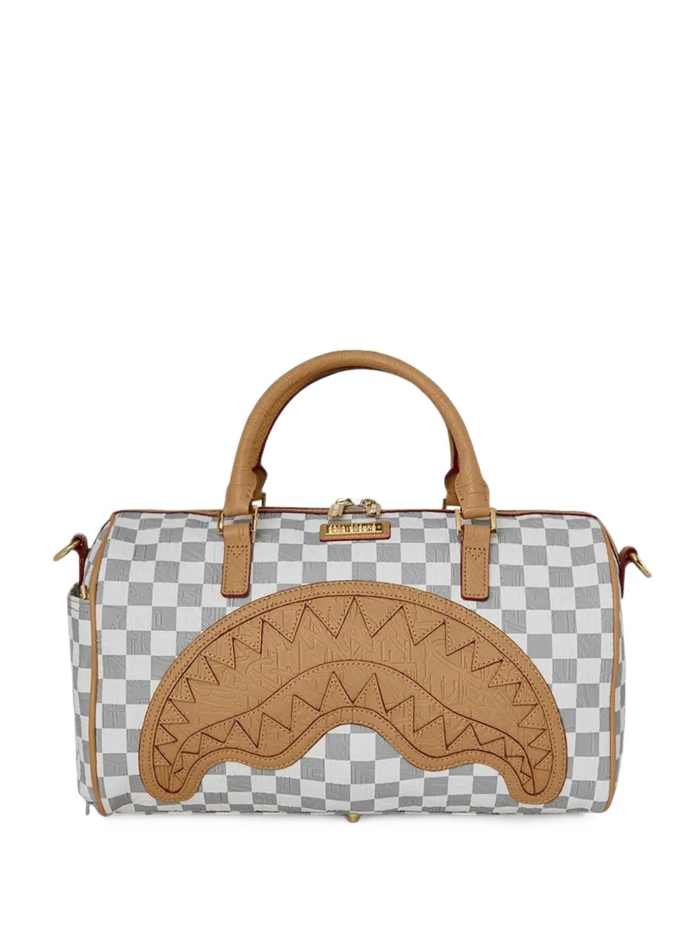 Sprayground Shark Mouth checkerboard holdall - Grigio