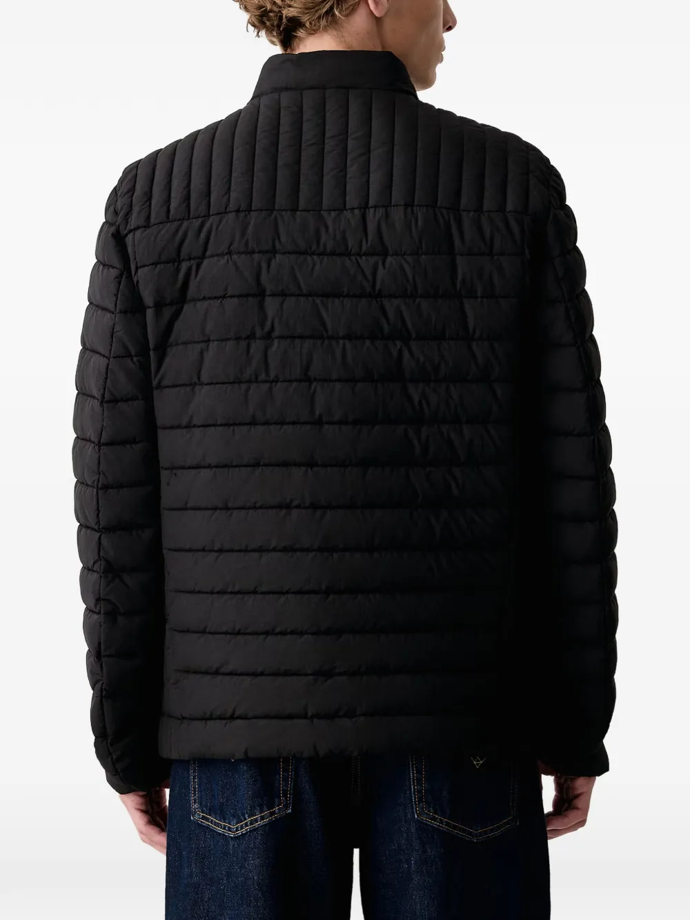 Trussardi quilted zip-up jacket Zwart