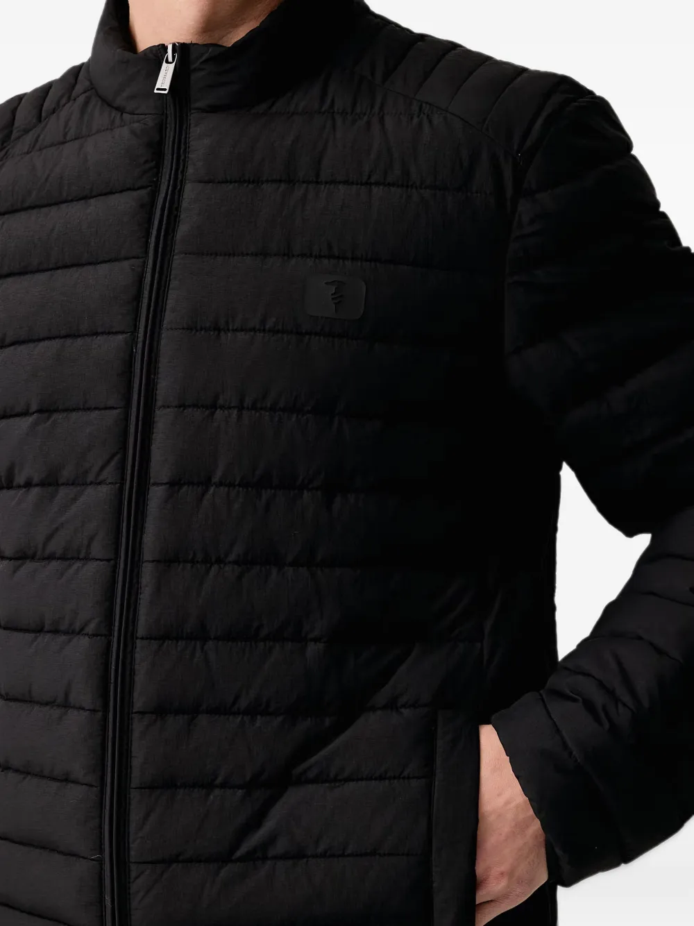 Trussardi quilted zip-up jacket Zwart
