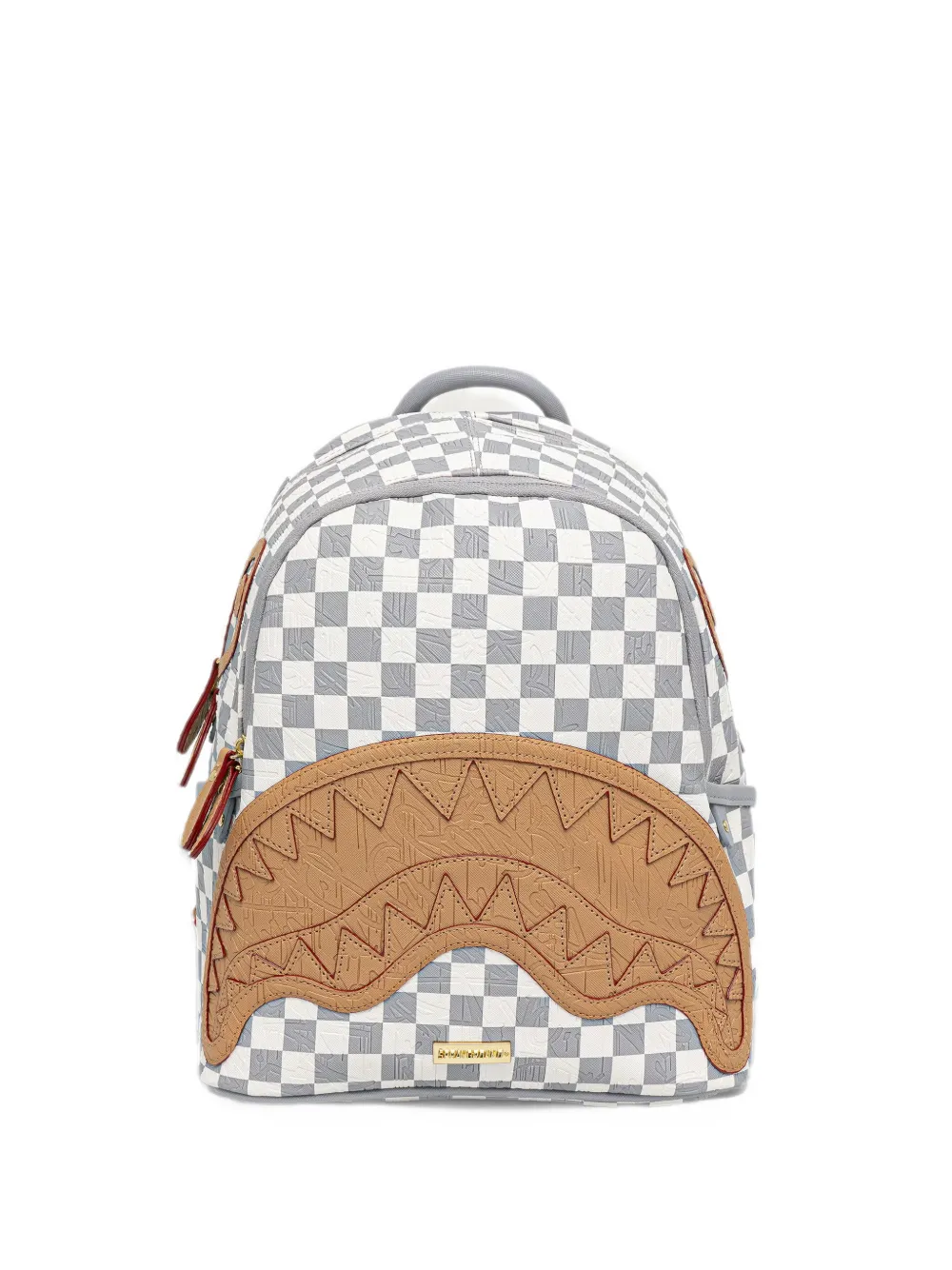 Sprayground Ritz Riviera Savage check-pattern shark-mouth backpack - Bianco