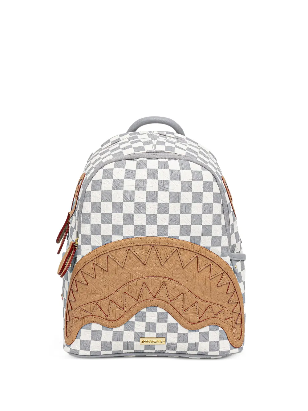 Sprayground Ritz Riviera Savage check-pattern shark-mouth backpack - Bianco