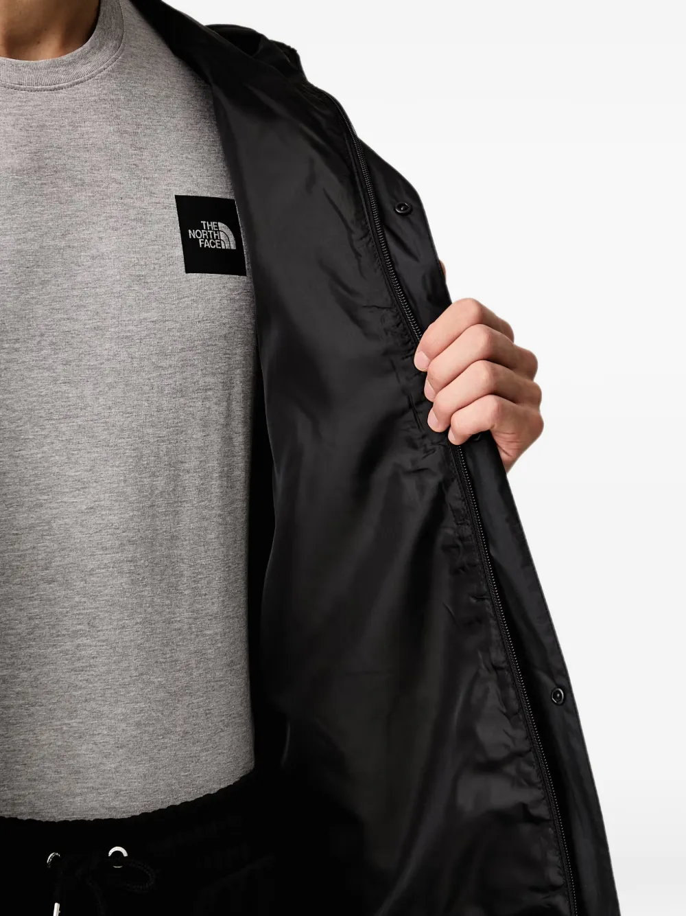 The North Face ripstop hooded jacket Zwart