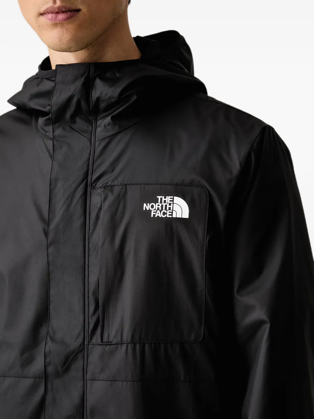 The North Face ripstop hooded jacket Zwart