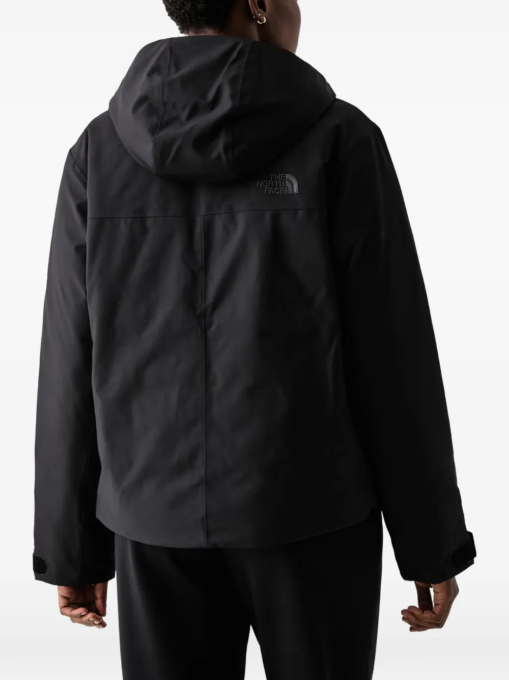 The North Face hooded logo-embroidered jacket Zwart