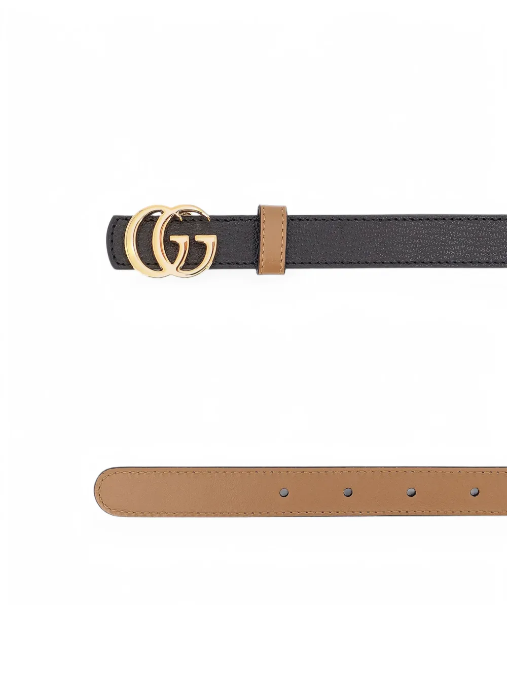 Gucci Reversible GG Marmont thin belt Zwart