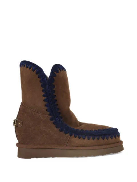 Mou crochet-trim ankle boots