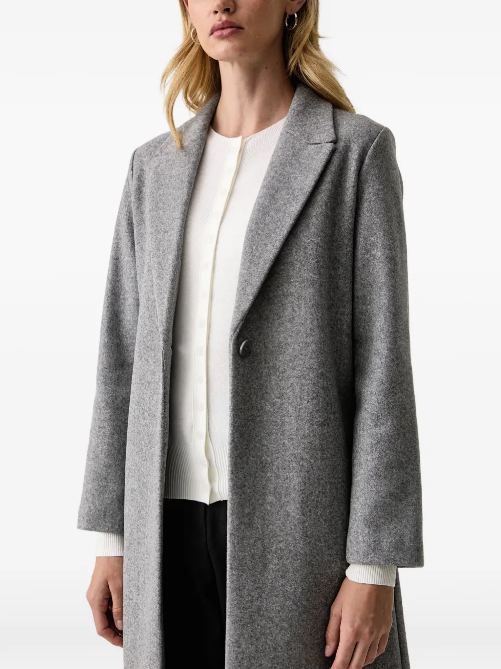 Silvian Heach notched-lapels single-breasted coat - Grey