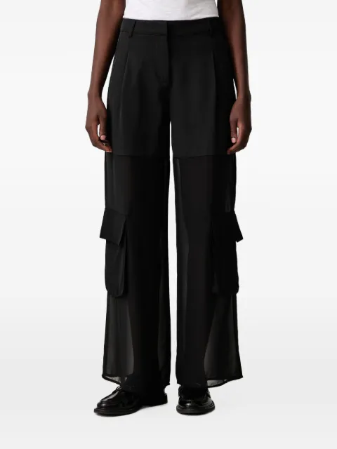Sisley sheer-panel cargo pants